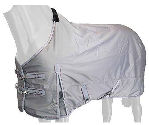 Grewal Equestrian Horse Turnout Blanket, 0g Fill, 600D Ripstop, for Rainy Weather (Grey, 84") - color: Grey, size: 84"