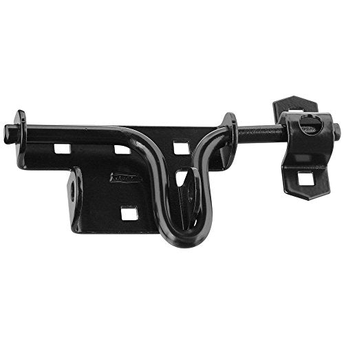 National Hardware Sliding Bolt Gate Latch, Steel, Heavy Duty, Black