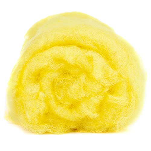 Maori Wool Carded Batting for Needle Felting, 3.5 oz, Canary Yellow - color: Canary
