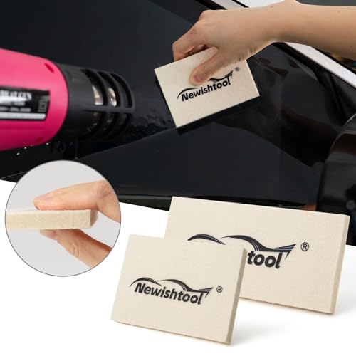 NEWISHTOOL Wool Felt Squeegee Window Tint Tool 2 Sizes Shrink Wool Squeegee | Soft Felt Block for Window Tinting, Scratch-Free Window Tint Squeegee Card Squeegee for Vinyl Dry / Wet Applicator - size: 2 PCS Rectangular