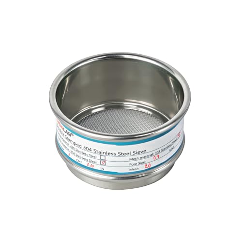 Full 304 Stainless Steel Mesh Sieve Screen, LVDALAB 20 Mesh (0.9mm) Aperture, 2.4inch(6CM) Dia Standard Sample Analysis Test Sieves Sifters Strainer for Industrial Laboratory Homes - size: 20 Mesh(0.9mm)/Ф2.4in(6CM)