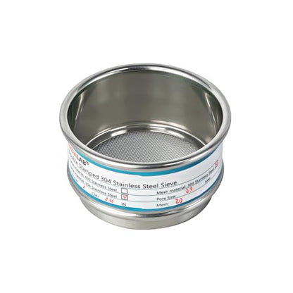 Full 304 Stainless Steel Mesh Sieve Screen, LVDALAB 20 Mesh (0.9mm) Aperture, 2.4inch(6CM) Dia Standard Sample Analysis Test Sieves Sifters Strainer for Industrial Laboratory Homes - size: 20 Mesh(0.9mm)/Ф2.4in(6CM)