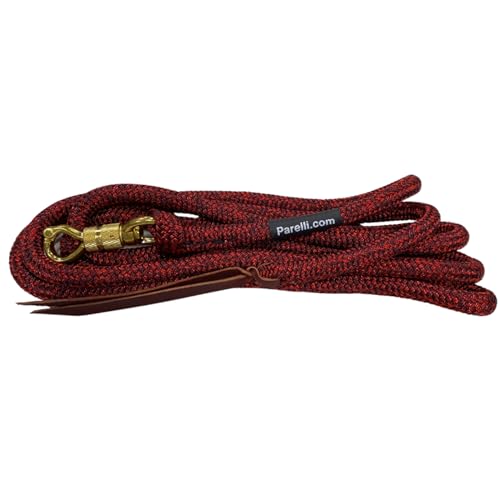 PARELLI 12 Foot Training Rope - Strong Everyday Use All-Purpose Horse Lead Rope with Loop & Latigo Popper | 9/16" Diameter Smooth Yachting Braid, Burgundy Red Blend - color: Burgundy Red Blend