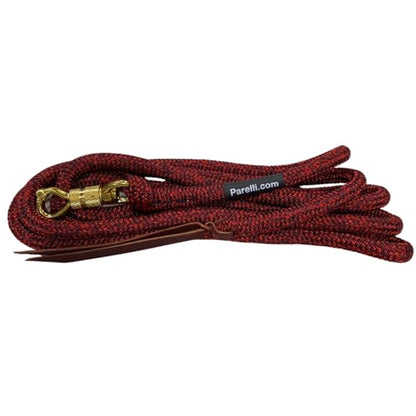 PARELLI 12 Foot Training Rope - Strong Everyday Use All-Purpose Horse Lead Rope with Loop & Latigo Popper | 9/16" Diameter Smooth Yachting Braid, Burgundy Red Blend - color: Burgundy Red Blend