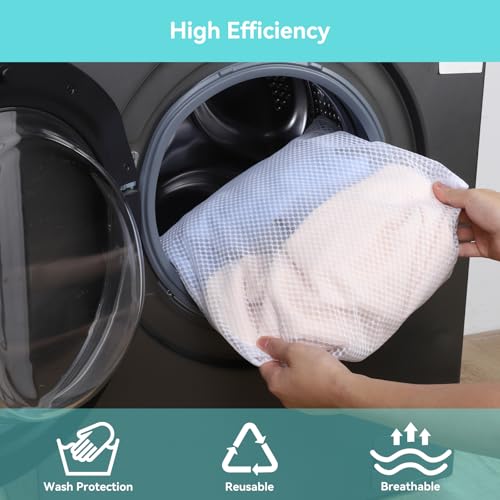 OTraki Mesh Laundry Bag for Delicates 20x24 inch Mesh Wash Bag for Washing Machine Zippered Net Laundry Bag for Bra Underwear College Dorm Home Don't Drying, Melting 140-176℉ White - size: 20 x 24 inch