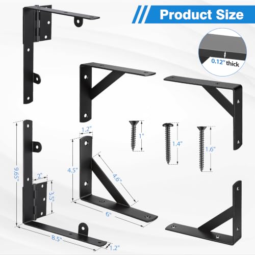 2 Sets Anti Sag Gate Kit Gate Hardware Heavy Duty Fence Gate Kit No Sag Corner Brace Bracket for Wooden Fence with Self-Locking Gate Latch - size: 2 Sets
