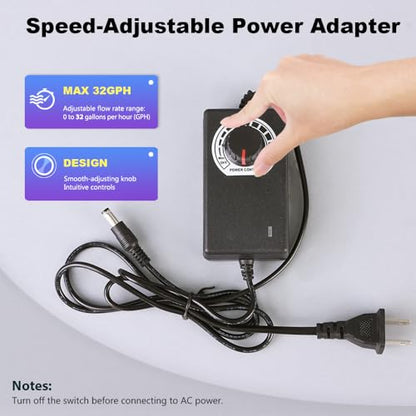 Food Grade Small Electric Water Transfer Pump,110V,Adjustable Speed 0-2LPM - color: White-with Speed Adjustable