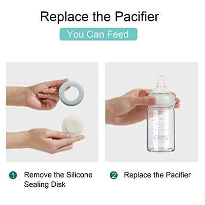 COMI Wide Neck Glass Breastmilk Collection n Storage Bottle, 6oz with Screw Ring Sealing Disk; Re-markable Sealing Disc. BPA Free, Fits Breast Pumps & Nipples (2 Pack Gray Lids) - style: 180ml 2GRAY
