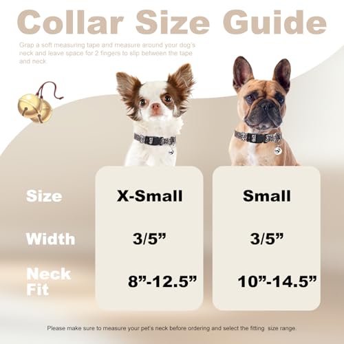 Boy Small Dog Collar with Bell,Leopard XXS/XS Kitten Collar with Buckle - color: 5, size: XS(Neck Fit 8''-12''）