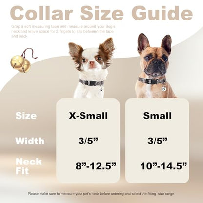 Boy Small Dog Collar with Bell,Leopard XXS/XS Kitten Collar with Buckle - color: 5, size: XS(Neck Fit 8''-12''）