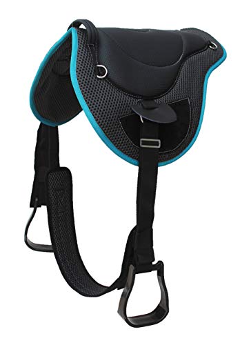 CHALLENGER Horse Saddle PAD Horse Western Lightweight Breathable Neoprene Bareback 39TS03 - color: Black/Turquoise