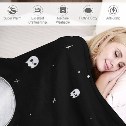 Cute Ghost Fleece Throw Blanket for Couch Adults Teens 40" X 50" - color: Ghost, size: 40x50 inch