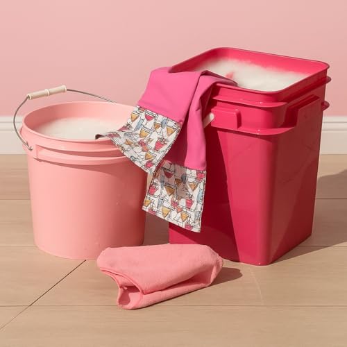 House Naturals 4 Gallon Square Food Grade Plastic Bucket with Lid, Made in USA (Pack of 2) BPA Free (Magenta) - color: Magenta
