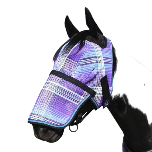 Fly Mask with Removable Nose, X-Large, Lavender Mint - size: XL (Large Horse)