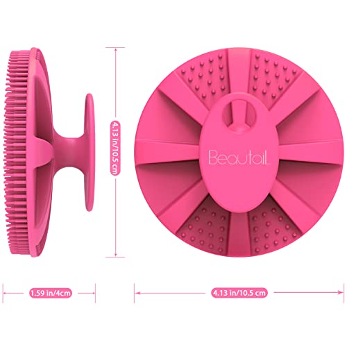 Silicone Body Scrubber, BEAUTAIL Gentle Exfoliating Shower Brush for Body | Hygienic Silicone Loofah, Easy-Grip Handle, Soft Bath Essential Scrubber for Sensitive Skin, Women, Men & Kids, 1 Pack, Rose - color: Rose 1 Pc