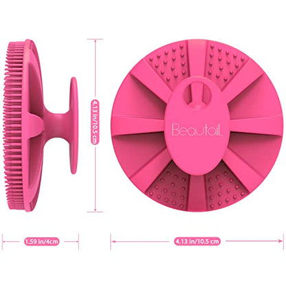 Silicone Body Scrubber, BEAUTAIL Gentle Exfoliating Shower Brush for Body | Hygienic Silicone Loofah, Easy-Grip Handle, Soft Bath Essential Scrubber for Sensitive Skin, Women, Men & Kids, 1 Pack, Rose - color: Rose 1 Pc