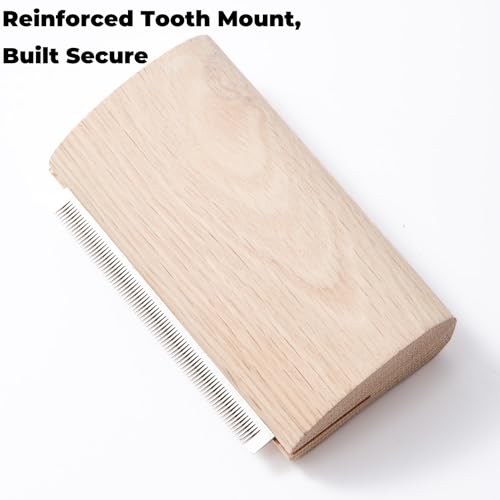Pug Brush for Shedding, Wooden Handle Short-Hair Grooming Comb