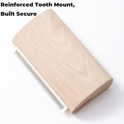 Pug Brush for Shedding, Wooden Handle Short-Hair Grooming Comb