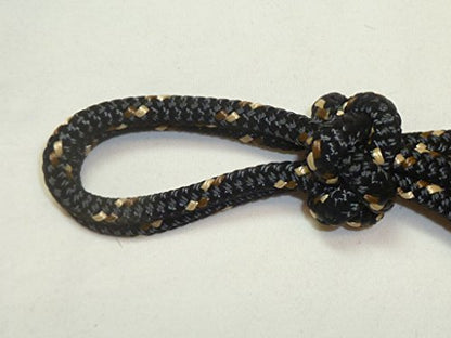 Horse Pocket Halter, Quick Catch Halter - 1/4" Polyester Rope - color: Black with Brown/Tan Tracer