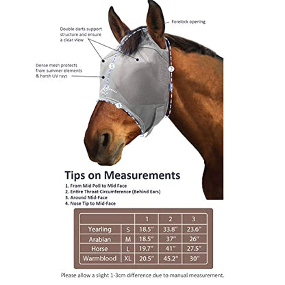 Harrison Howard Horse Fly Mask Standard Original Grey Horse Large