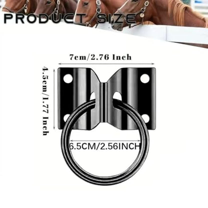 2 Pack Cross Tie Rings for Horses - Block Tie Ring for Horse Stall/Stable, Equestrian & Livestock Barn Supplies, Hay Net Loop Tie Down Accessories