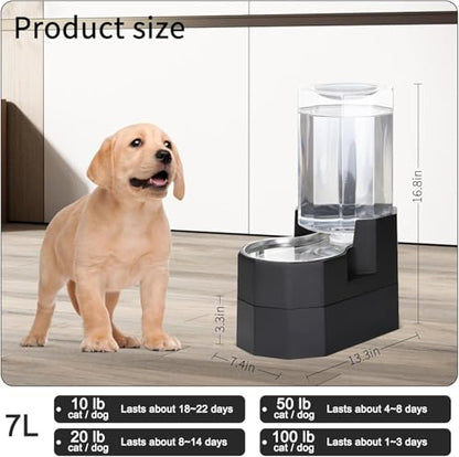 Sfozstra 7L Raised Dog Water Dispenser: Comfortable Drinking - color: Black, size: 7L Raised