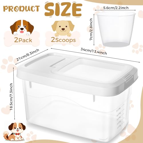 2 Pack 11 Lbs Airtight Dog Food Storage Container with Scoops - size: 11 Lbs