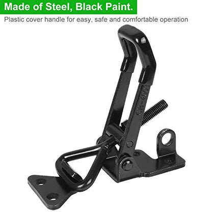 4PCS Toggle Latch Clamp 660 lbs Adjustable Toggle Latch Black Toggle Clamp GH-4003 Lockable Quick Release Pull Latch Hasp Metal Draw Latch for Door, Box Case Trunk, Smoker Door, Jig - color: Black-4pcs-660lbs
