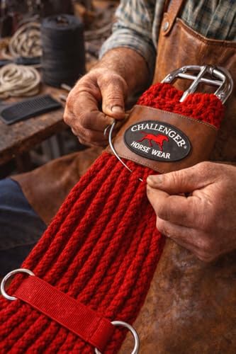 Horse 34" Western 27 Strand Double Weave Red Mohair Roper Cinch 97RT07RD-34