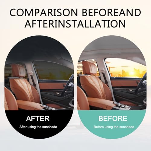 4 PCS Car Window Sunshade, Double Layer Sunscreen Ventilation Breathable Isolation Mesh, Summer Essentials Foldable and Convenient Storage Accessories for Most Cars (Black)