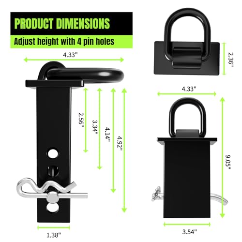 UMIRO Stake Pocket D-Ring Tie Down Anchor, 12000lbs Heavy Duty, Removable, with Hitch Pin, for Flatbed Trucks and Utility Trailers, Black (4pack) - size: 4pack