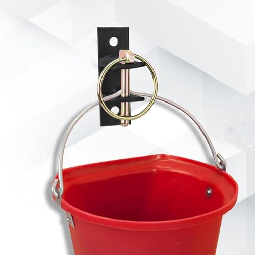 8 Pcs Water Bucket Hook with Pin Heavy Duty Wall Mounted Equestrian Bucket Hooks Hangers Horse Feed Bracket for Horse Stall Stable Barn,Black