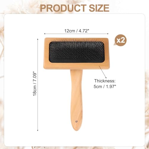 MECCANIXITY 2 Pcs Wool Carder, Hand Carding Brush 2 Large Wooden Pet Grooming Tool for Needle Felting Pet Grooming Weaving Craft Supplies, Black, Wood Color - style: 2 Large
