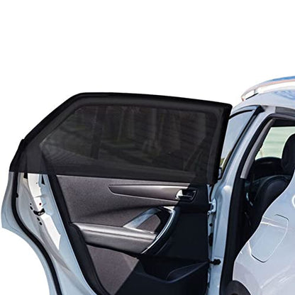 2 Pack Car Window Rear Side Mesh Screen 20"x43" Medium for Most SUVs | Elastic Breathable Mesh UV Protection Window Screen Sunshades Fit for Most Cars, SUVs for Car Camping Overnight Sleeping - size: Medium (up to 20" x 43")