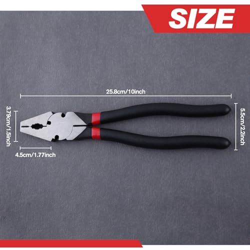 SPEEDWOX 10 Inch Square Nose Fence Pliers With Shear-Type Wire Cutters - style: 10" Square Nose Fence Pliers