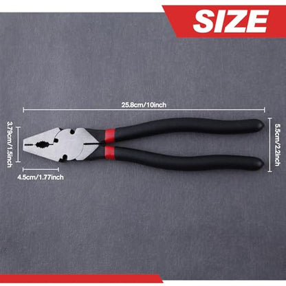 SPEEDWOX 10 Inch Square Nose Fence Pliers With Shear-Type Wire Cutters - style: 10" Square Nose Fence Pliers