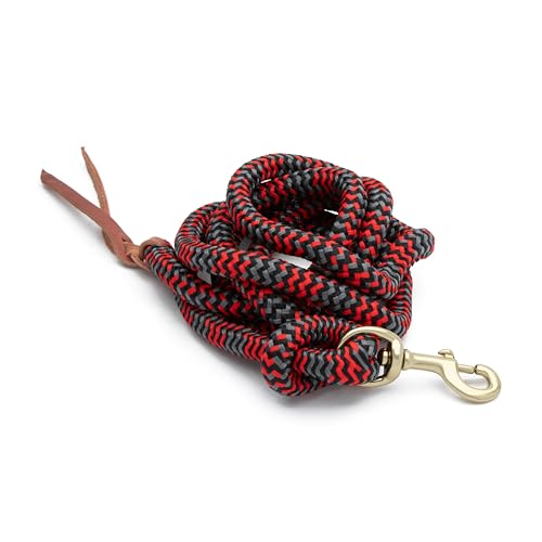 Weaver Equine 10' Horse Cowboy Lead Rope with Brass Snap - color: Black/Red/Gray