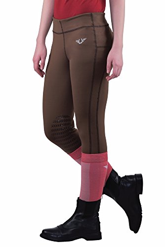 TuffRider Women's Ventilated Schooling Tights - color: Chocolate/Chocolate, size: X-Small