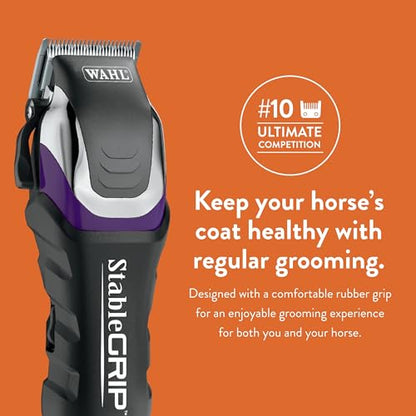 Wahl Pro Animal Stable Grip Equine Grooming Kit, Long Power Cord | Comprehensive Equine Grooming Kit, Trimming Face, Ears, and Fetlocks, Stable Grip Clipper, Easy-to-Adjust Cutting Lengths