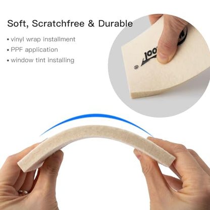 NEWISHTOOL Wool Felt Squeegee Window Tint Tool 2 Sizes Shrink Wool Squeegee | Soft Felt Block for Window Tinting, Scratch-Free Window Tint Squeegee Card Squeegee for Vinyl Dry / Wet Applicator - size: 2 PCS Rectangular
