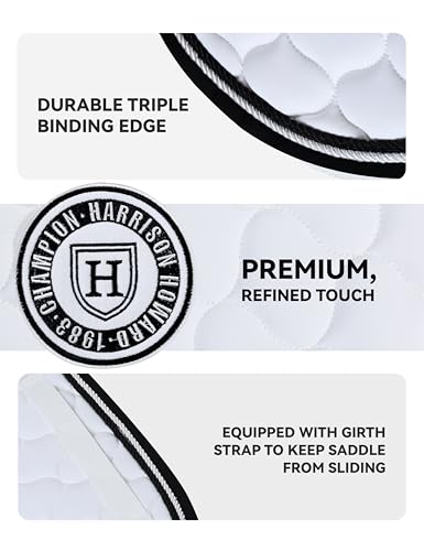 Harrison Howard All Purpose Saddle Pad, English Saddle Pad, Wither Contour - color: White