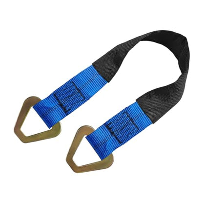 2" × 29" Premium Axle Tie Down Strap with D Rings, Heavy Duty Auto Axle Straps with Protective Sleeves 6614 Lb. Capacity, Adjustable Tire Strap Tie Down for Securing Car Transport (Blue) - color: Blue