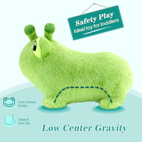 INPANY Bouncy Horse, Kids Frog Hopper Toys with Ultra Thick Plush, Gift Toy - color: Green Frog