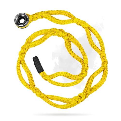Pelican Rope 1/2" - 6 FT - Adjustable Rigging Block Sling with Aluminum Rings - 13,500 LBS MBS / 2,700 LBS WLL, 12 Strand, Polyester, Arborist Sling, Tree Climbing Gear - Single-Head, Yellow - style: Single-Head | 1/2" - 6 FT