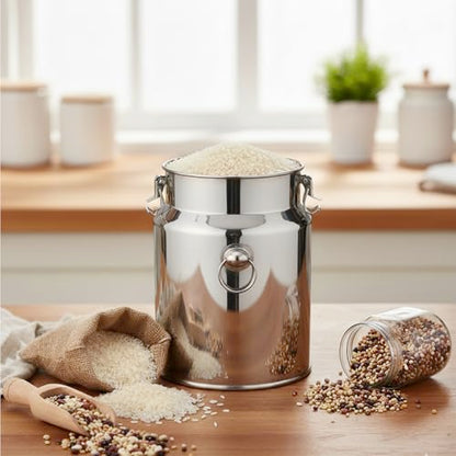 Stainless Steel Jug with Lid, 2.64 Gallon Metal Container, Large Capacity Food-Grade Milking Pail for Goats, Cows or Home Use - size: 2.64Gallon