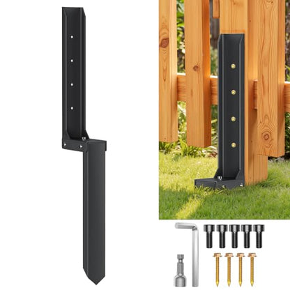 Fence Post Repair Kit, H-Shaped Anchor Spike for Tilted Wood Post