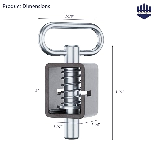 3-1/2'' Heavy Duty Trailer Gate Latch, Weld-On Spring Latch for Tracks 2pcs - size: 3-1/2''