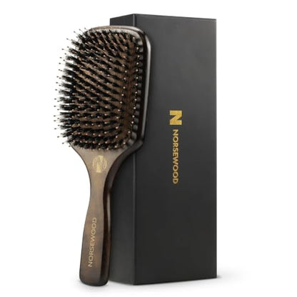 Boar Bristle Hair Brush Set, Soft Bristle Detangler for Enhancing Shine | for Long, Short, Thin, Curly, Straight, or Wavy, Hairbrush Great for Men, Women, and Kids - size: Detangler Brush