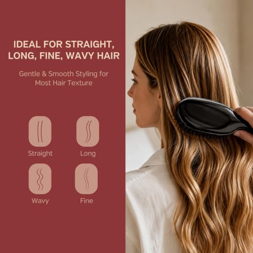 Boar Bristle Hair Brush, Soft Boar Bristles for Detangling, Enhancing Shine
