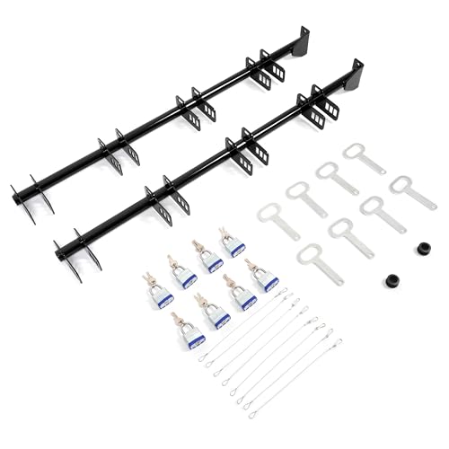ECOTRIC 4 Place Trimmer Rack Holders for Landscape Truck Trailer Enclosed - color: 4 Locking Positions